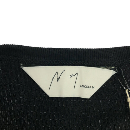 ANCELLM Black Waffle Crew Neck Long Sleeve Size 2