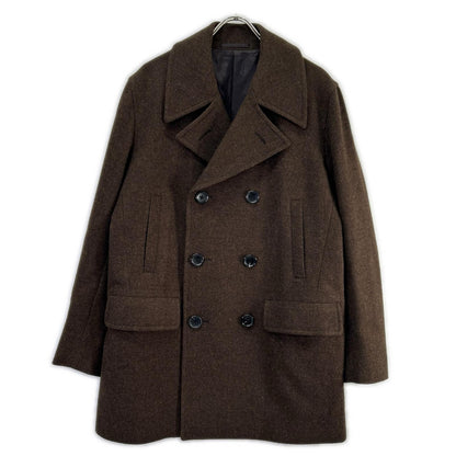 District UNITED ARROWS Dark Brown British Wool P-Coat Size L