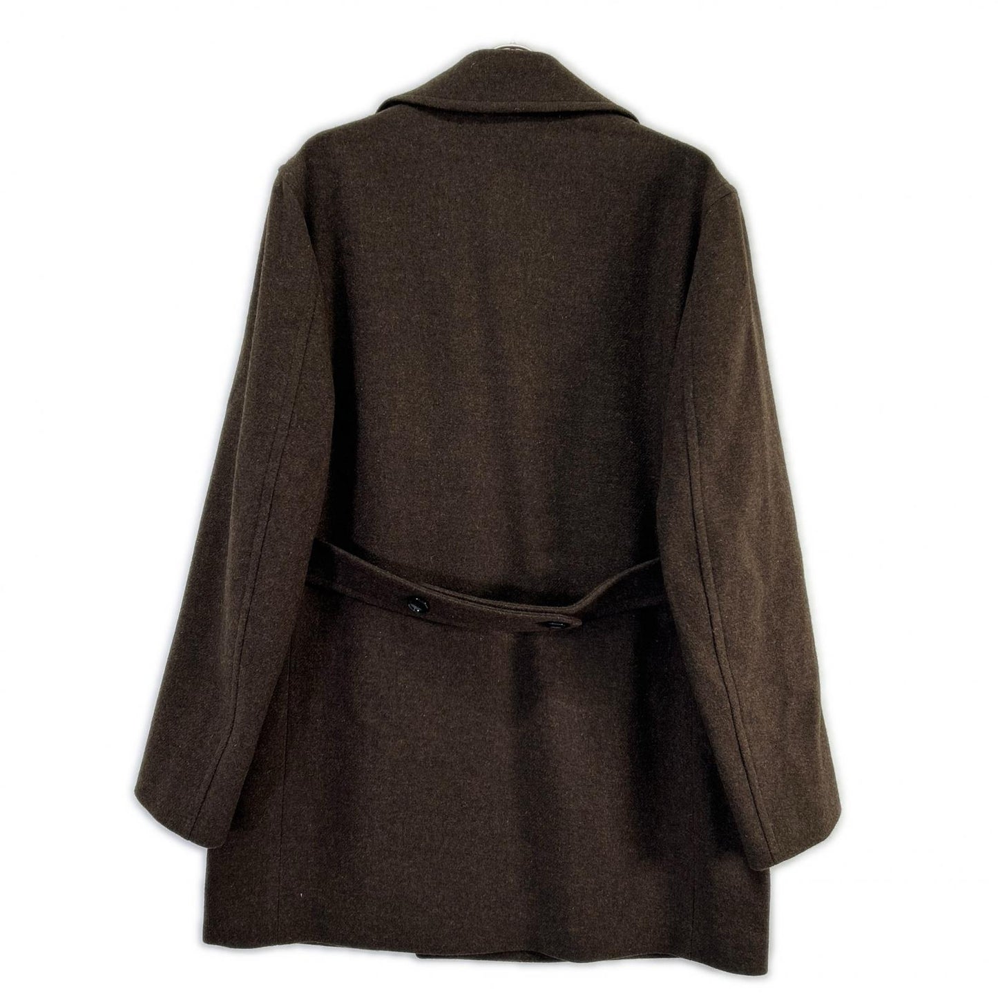 District UNITED ARROWS Dark Brown British Wool P-Coat Size L