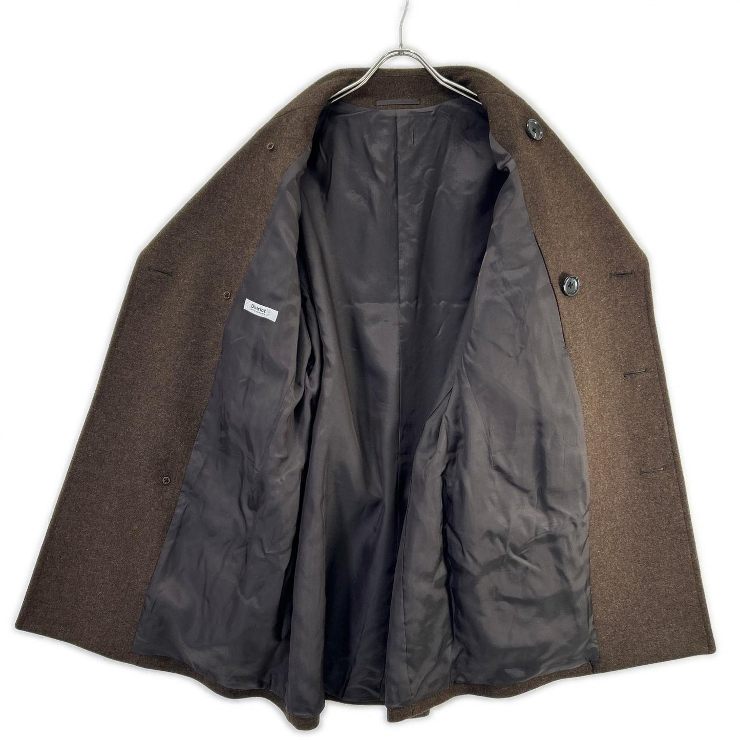 District UNITED ARROWS Dark Brown British Wool P-Coat Size L