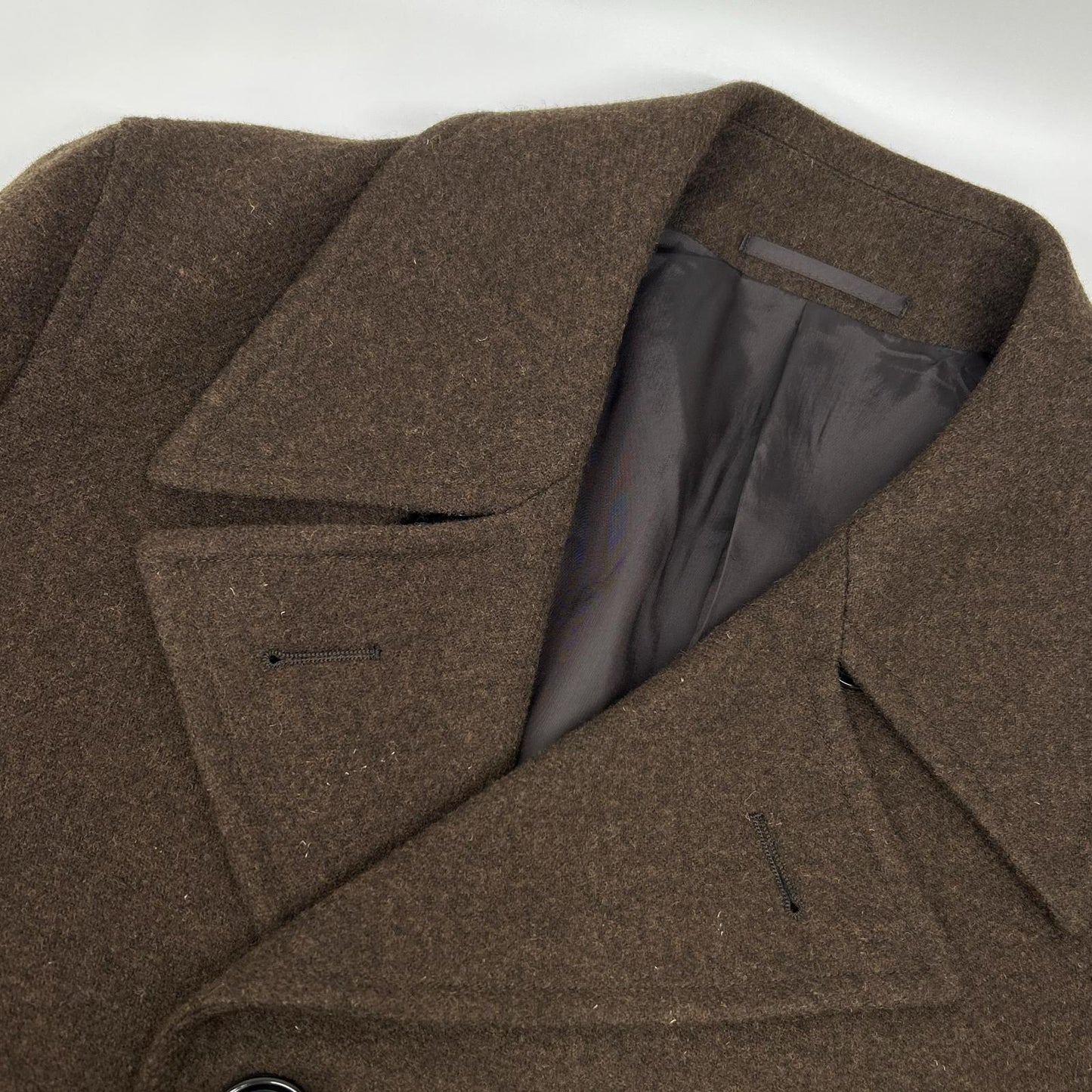 District UNITED ARROWS Dark Brown British Wool P-Coat Size L