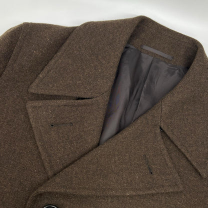 District UNITED ARROWS Dark Brown British Wool P-Coat Size L