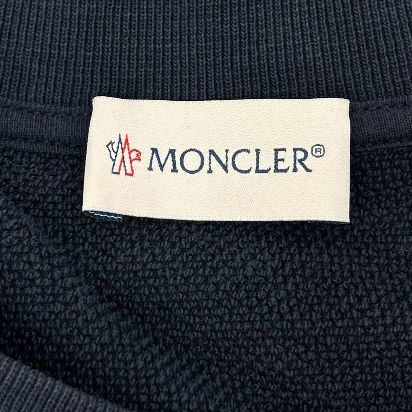 MONCLER 22 Felpa Patch Logo Crewneck Sweatshirt Navy Size L