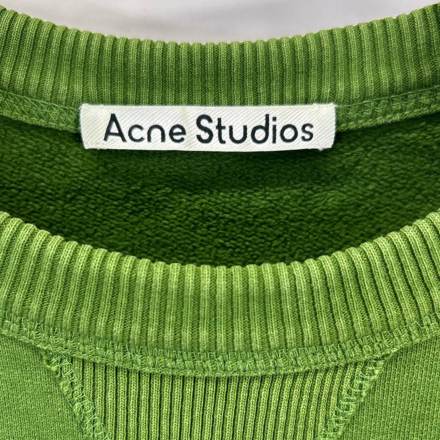 ACNE STUDIOS Green Cotton Logo Crewneck Sweatshirt Size XS