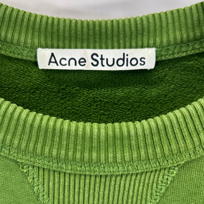 ACNE STUDIOS Green Cotton Logo Crewneck Sweatshirt Size XS