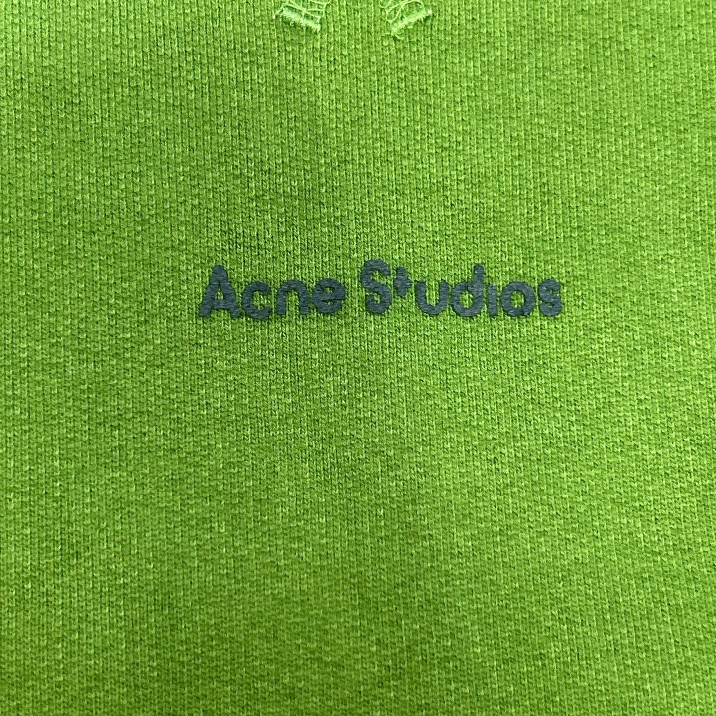 ACNE STUDIOS Green Cotton Logo Crewneck Sweatshirt Size XS