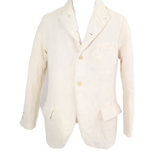 PaulHarnden Wool Peaked Lapel Single Jacket Ivory Size M