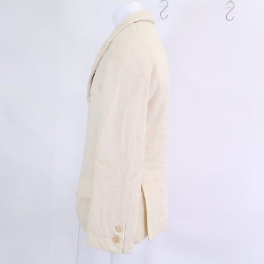 PaulHarnden Wool Peaked Lapel Single Jacket Ivory Size M