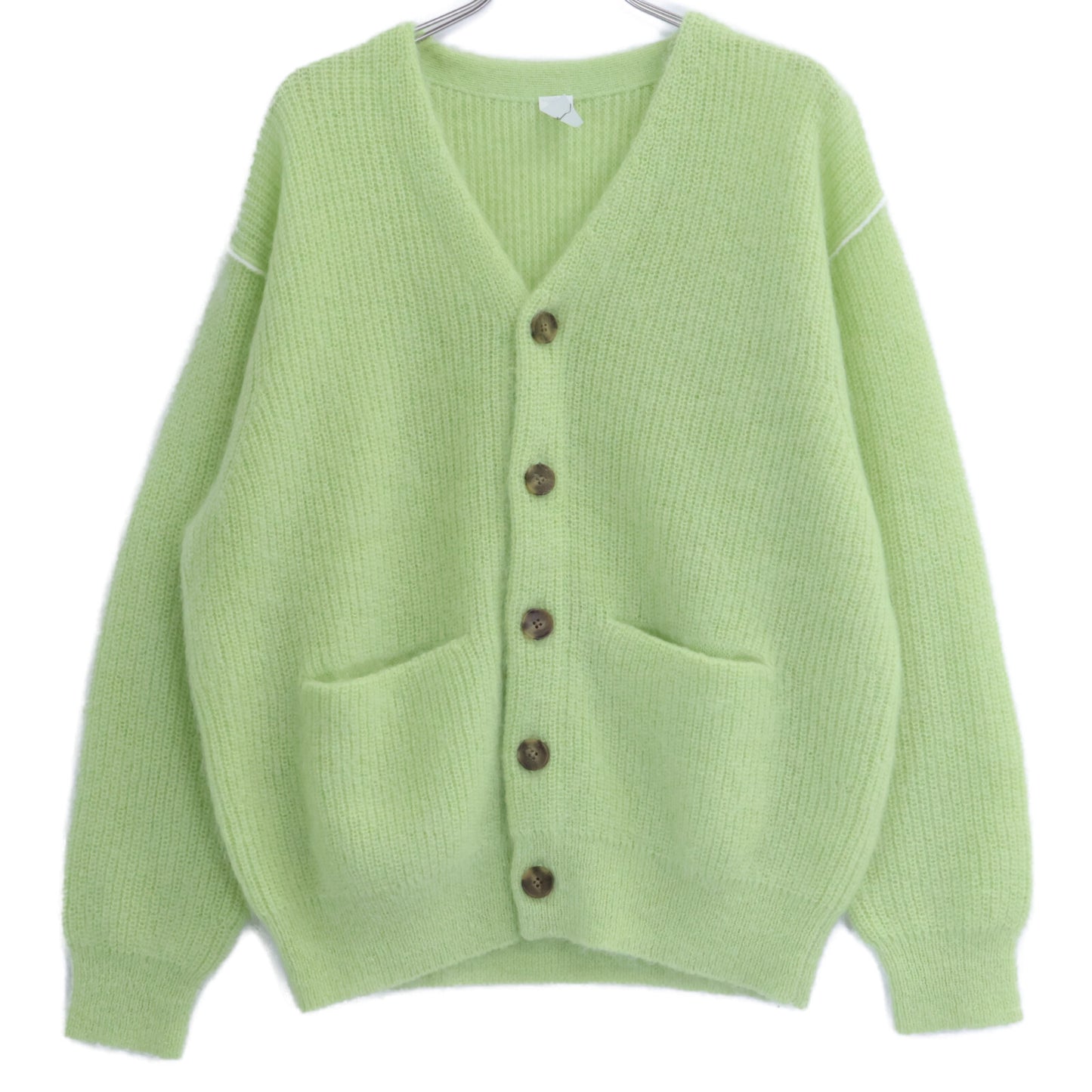 MEIAS Super Kid Mohair V-Neck Cardigan Yellow Size M
