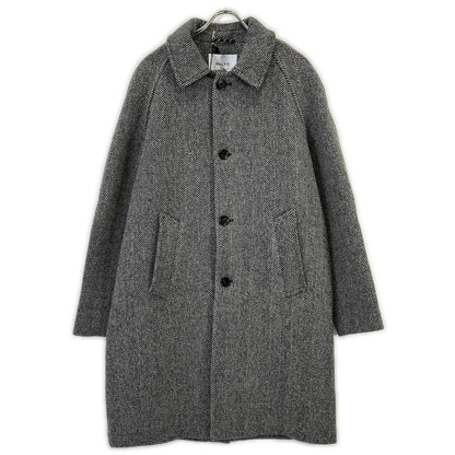 PALTO Gray Wool Herringbone Bal Collar Coat Size 48