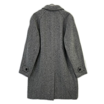 PALTO Gray Wool Herringbone Bal Collar Coat Size 48