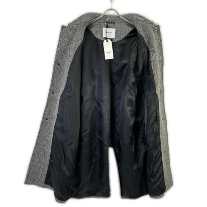 PALTO Gray Wool Herringbone Bal Collar Coat Size 48