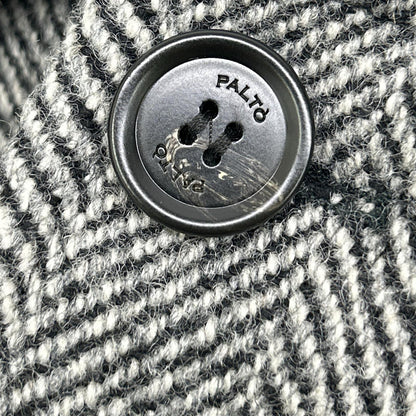 PALTO Gray Wool Herringbone Bal Collar Coat Size 48