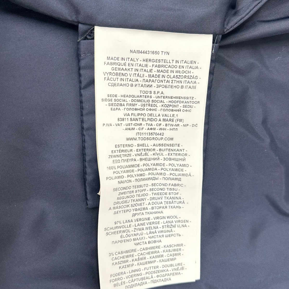 Fay Navy Color Block Nylon Quilted Jacket Size M