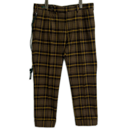 BERWICH Brown Check Wool-Cotton Slacks Pants Size 48