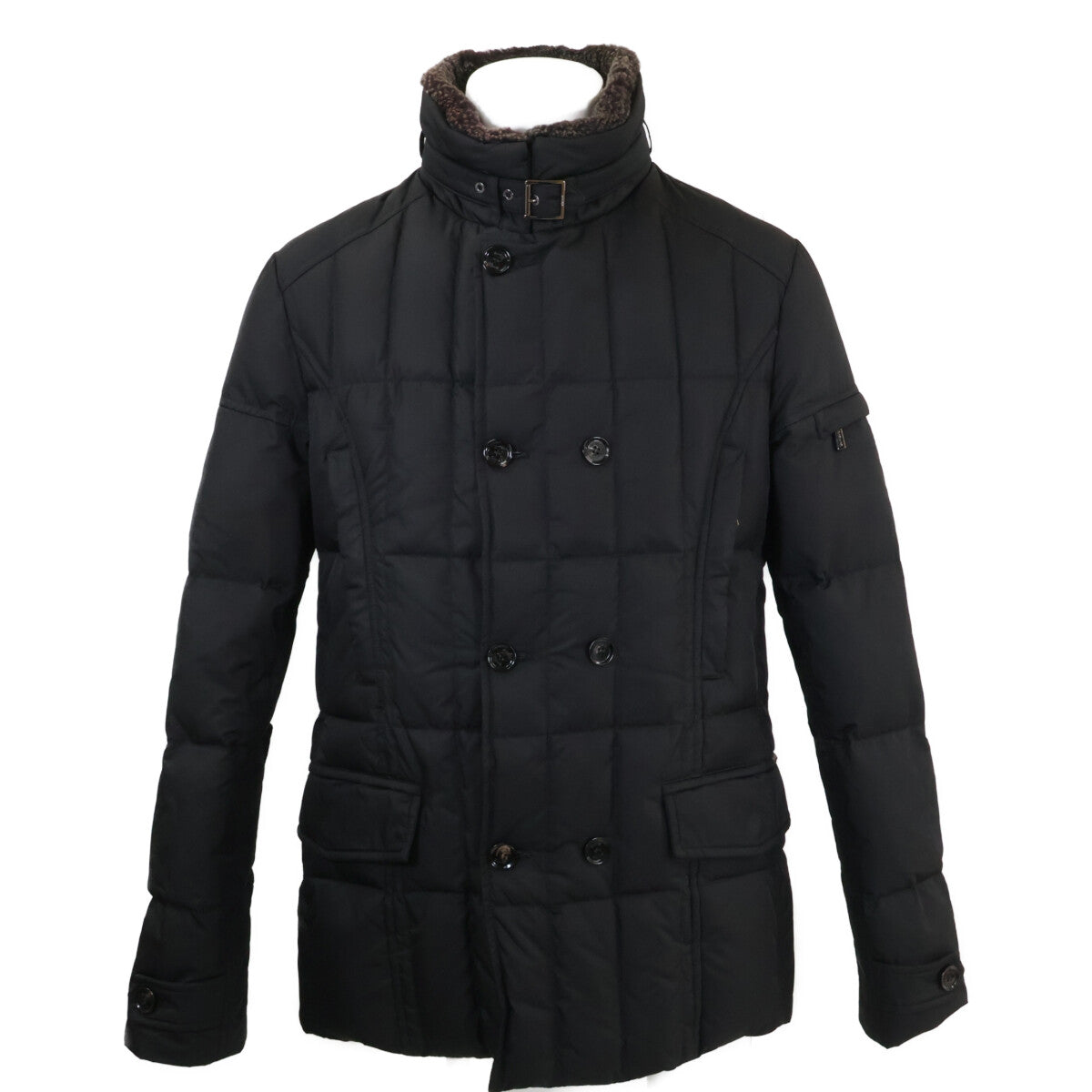 MOORER SIRO-KM Nylon Double Breasted Jacket Black Size 50