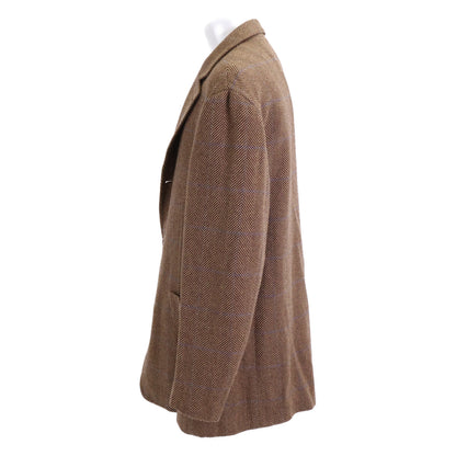 Kiton Herringbone 100% Cashmere 3B Blazer Brown Size 52