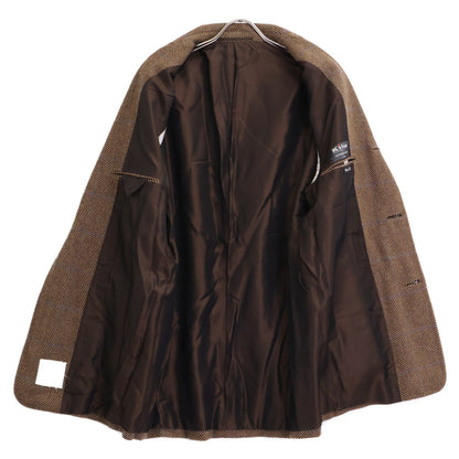 Kiton Herringbone 100% Cashmere 3B Blazer Brown Size 52
