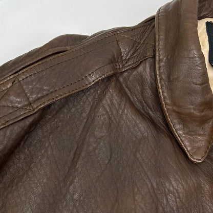 AVIREX Brown Leather Type A-2 Flight Jacket Size L
