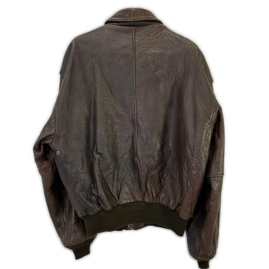 AVIREX Brown Leather Type A-2 Flight Jacket Size L