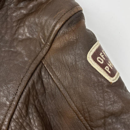AVIREX Brown Leather Type A-2 Flight Jacket Size L
