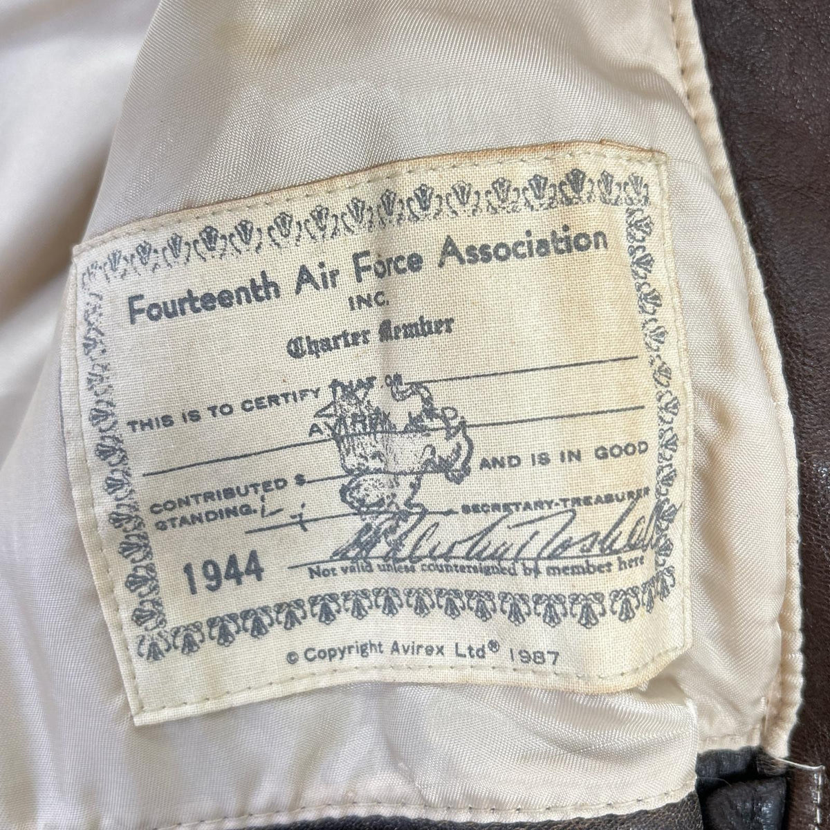 AVIREX Brown Leather Type A-2 Flight Jacket Size L