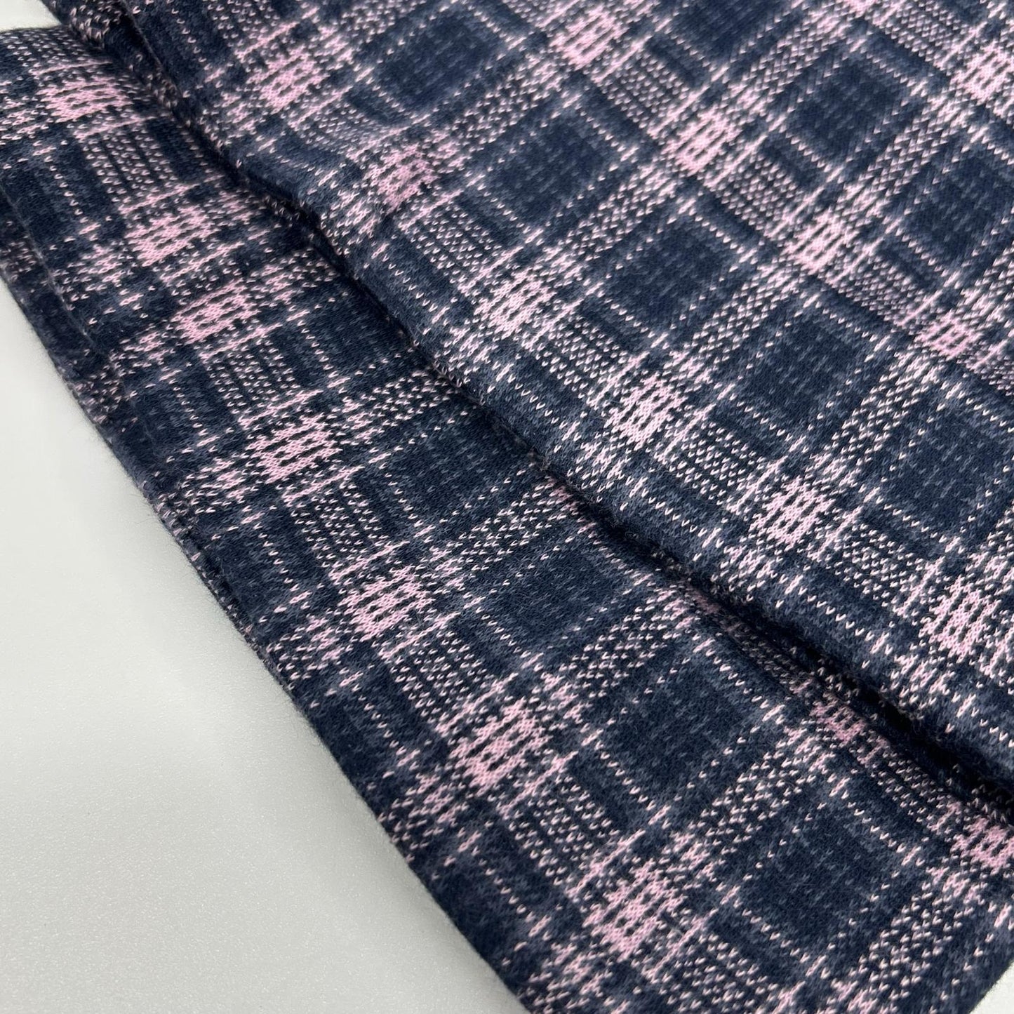 ETRO Pink Navy Check Cotton Blend Tapered Slacks Size 58