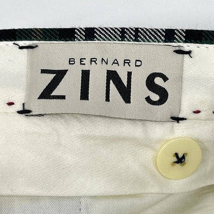 BERNARD ZINS Green Check Double Pleated Pants Size US30