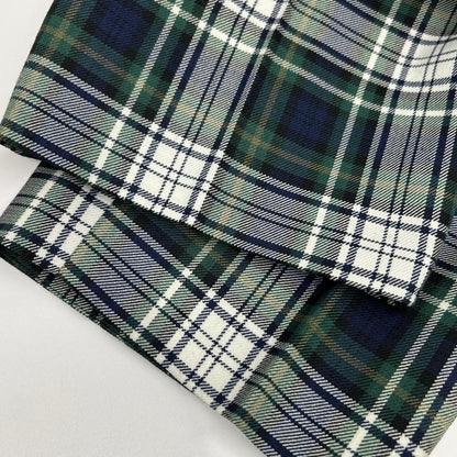 BERNARD ZINS Green Check Double Pleated Pants Size US30