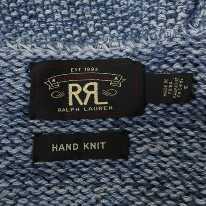 RRL Indigo Dyed Hand-Knit Shawl Collar Cardigan Size M