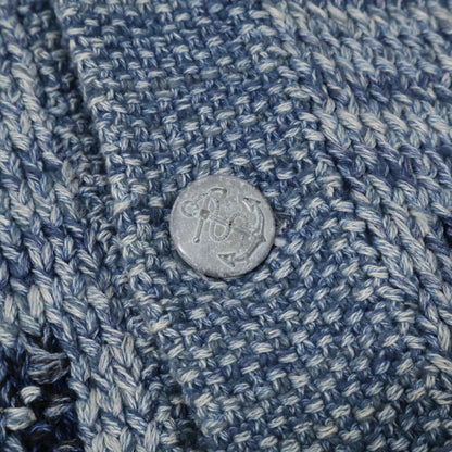 RRL Indigo Dyed Hand-Knit Shawl Collar Cardigan Size M