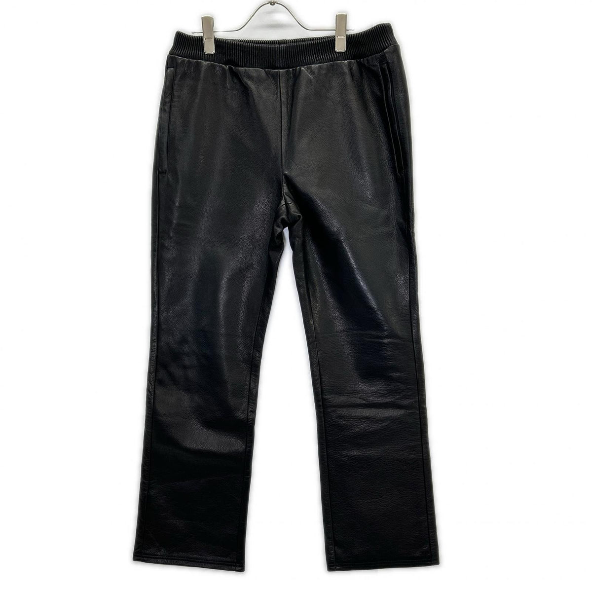 MOSSIR Washable Leather Drawstring Pants Black Size 40