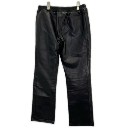 MOSSIR Washable Leather Drawstring Pants Black Size 40