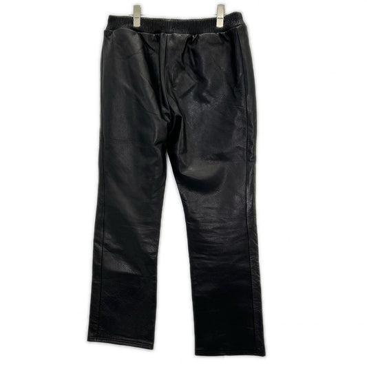 MOSSIR Washable Leather Drawstring Pants Black Size 40