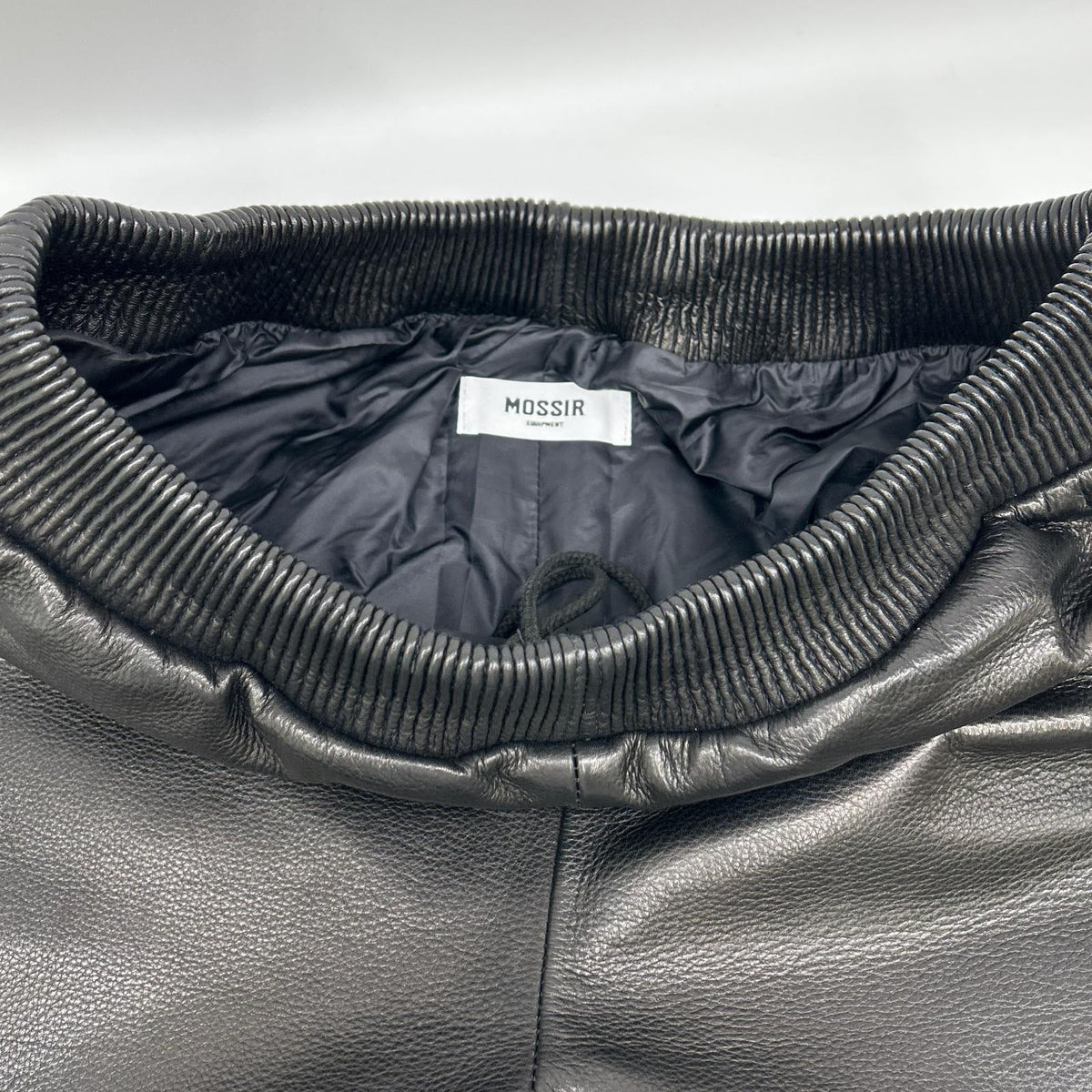MOSSIR Washable Leather Drawstring Pants Black Size 40