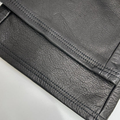 MOSSIR Washable Leather Drawstring Pants Black Size 40