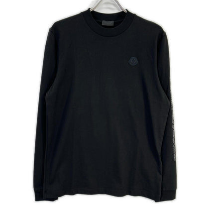 MONCLER 22 Black Rubber Logo Long Sleeve T-Shirt Size XS