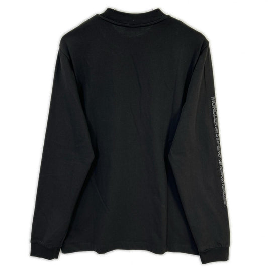 MONCLER 22 Black Rubber Logo Long Sleeve T-Shirt Size XS