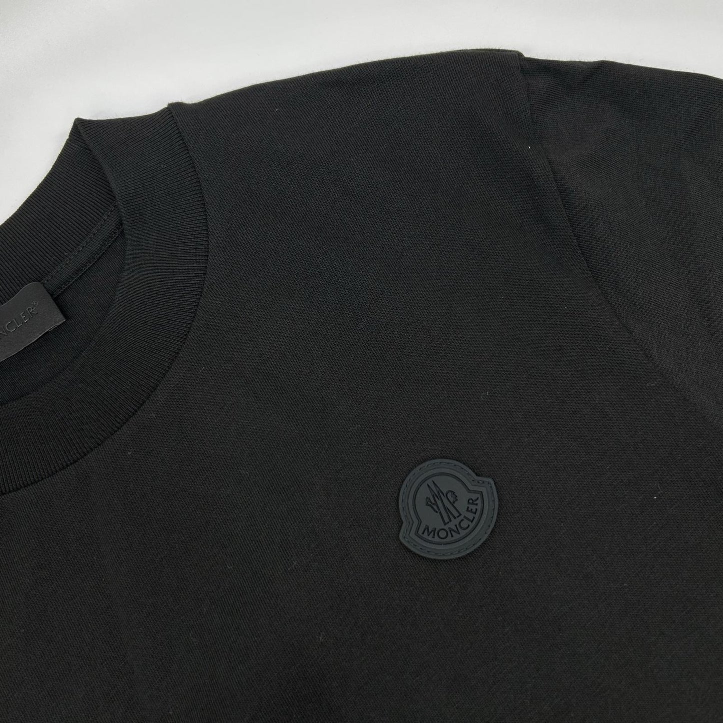 MONCLER 22 Black Rubber Logo Long Sleeve T-Shirt Size XS