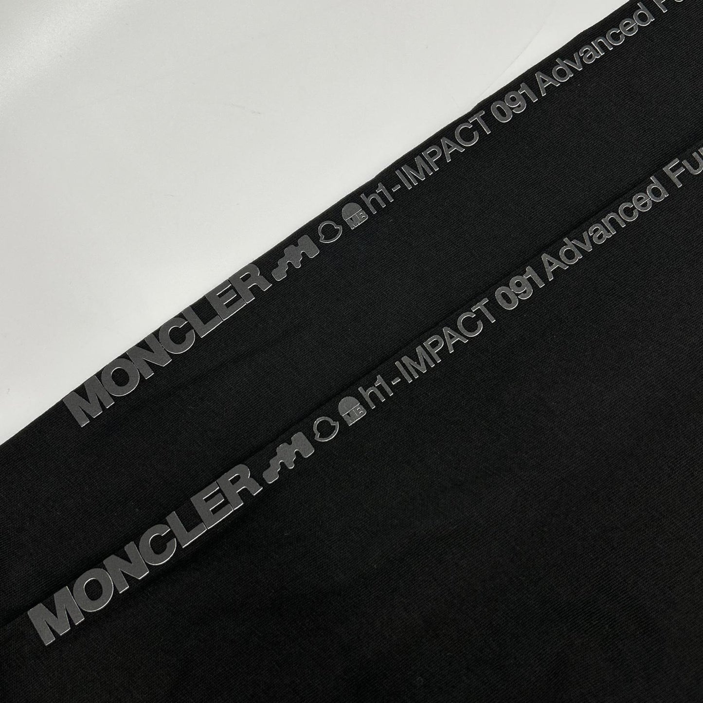 MONCLER 22 Black Rubber Logo Long Sleeve T-Shirt Size XS