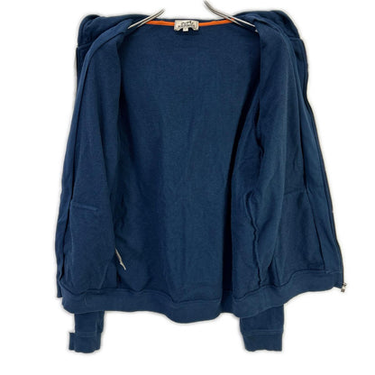 HERMES Navy Cotton Blend Sideline Zip Hoodie Size L