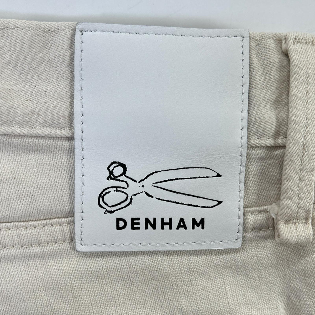 DENHAM RAZOR Ivory Cotton Slim Fit Button Fly Jeans Size 32