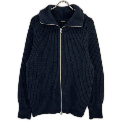 ETS.MATERIAUX 24AW Navy Wool Two-Way Driver's Knit Jacket Size 2