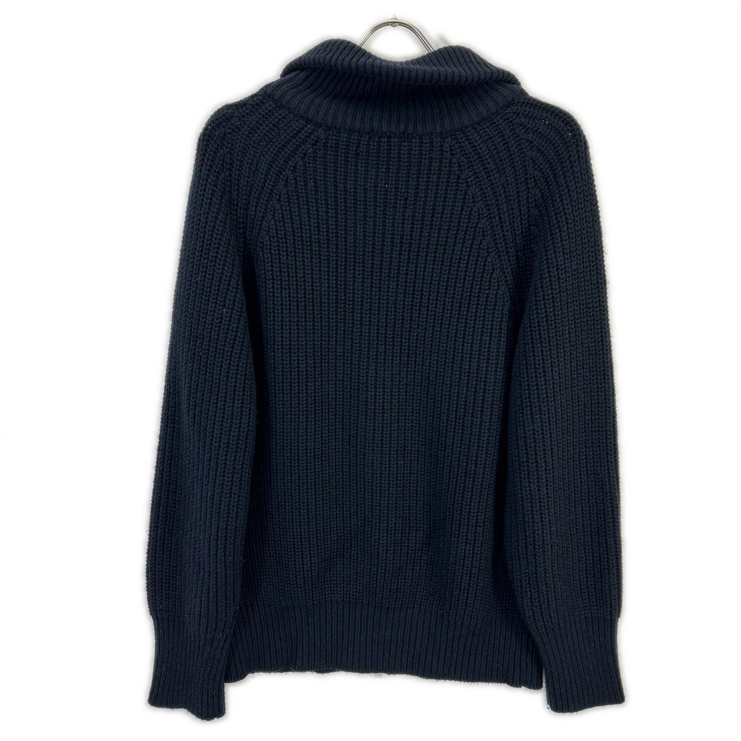 ETS.MATERIAUX 24AW Navy Wool Two-Way Driver's Knit Jacket Size 2