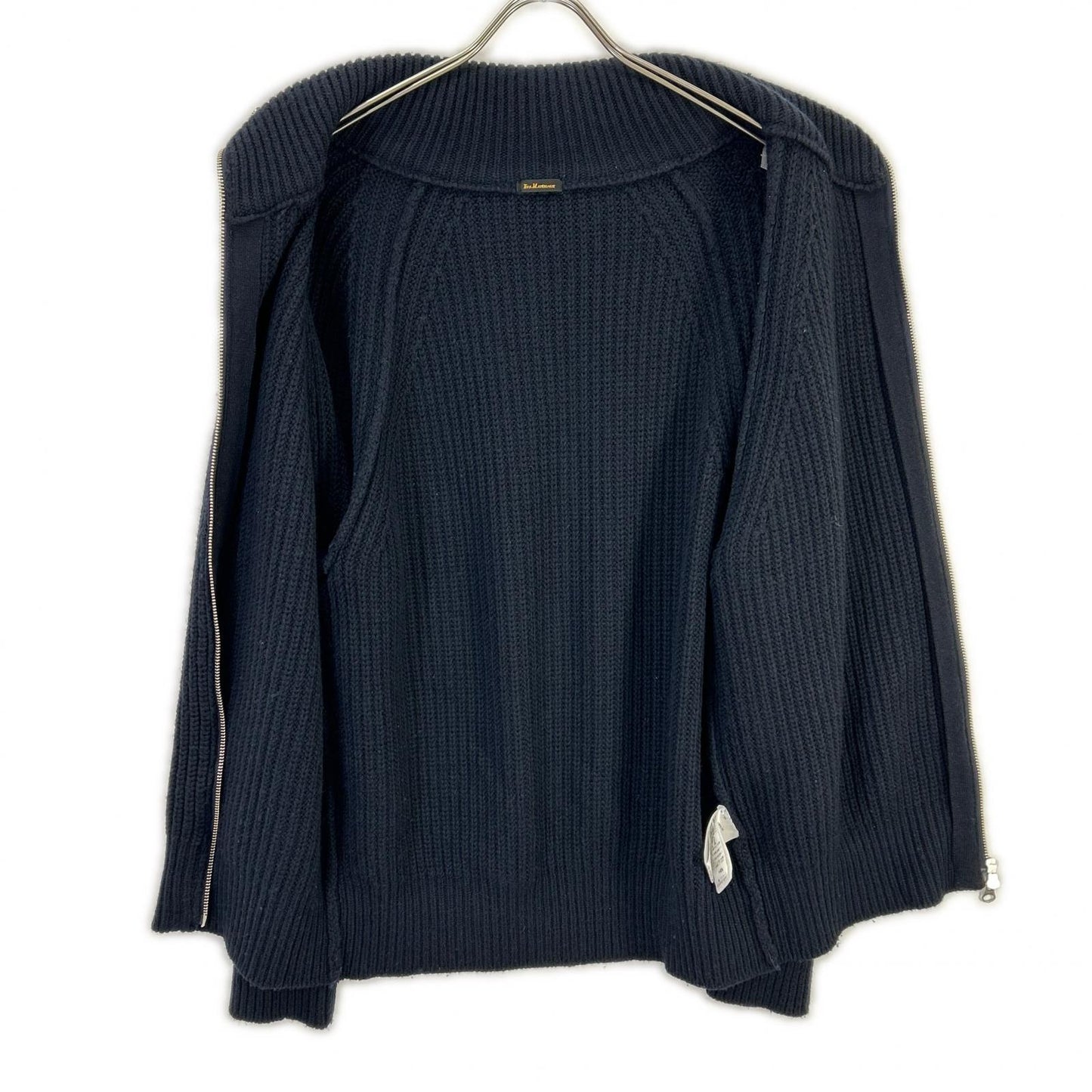ETS.MATERIAUX 24AW Navy Wool Two-Way Driver's Knit Jacket Size 2