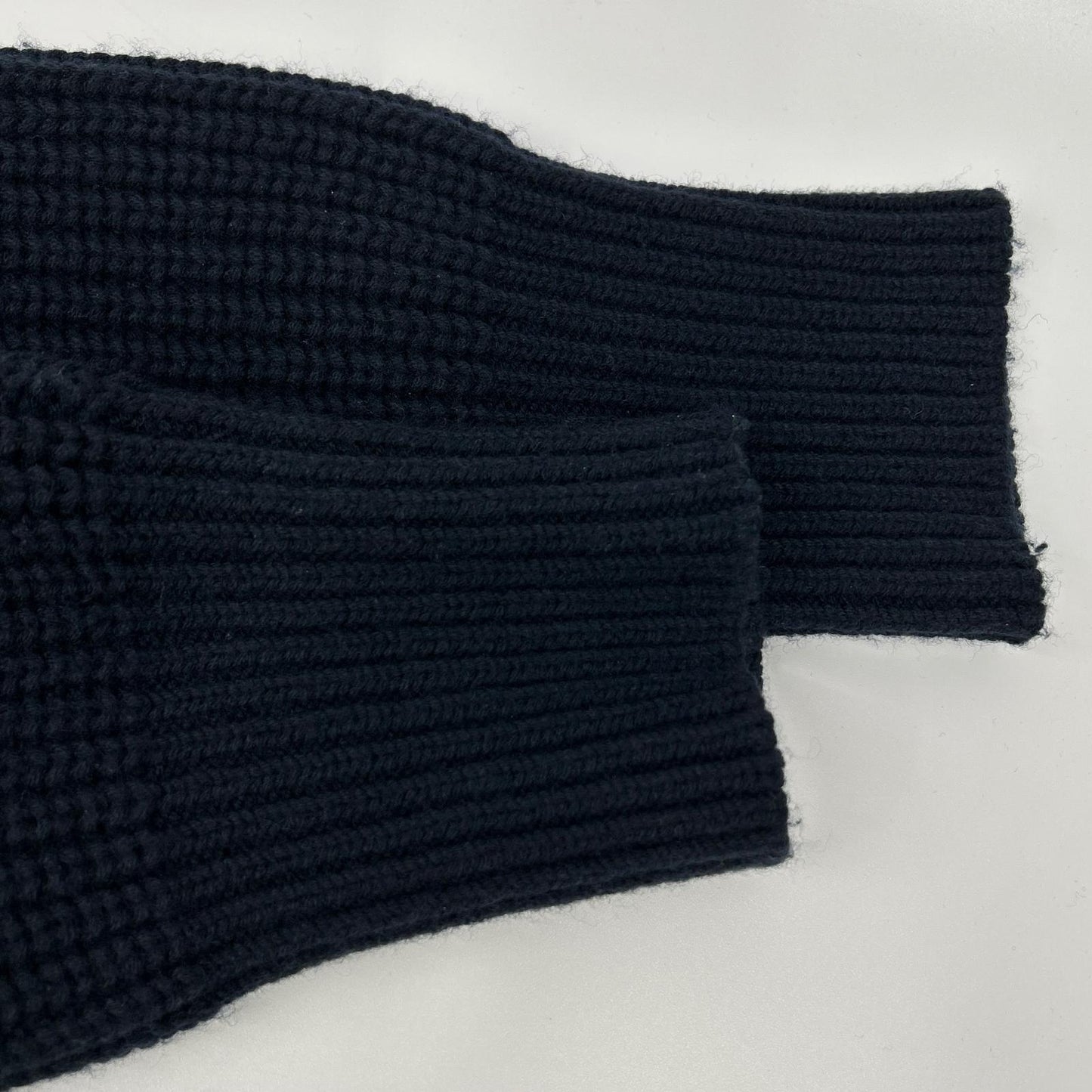 ETS.MATERIAUX 24AW Navy Wool Two-Way Driver's Knit Jacket Size 2