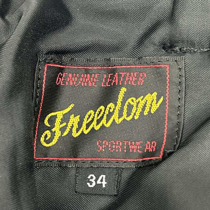 FREEDOM Black Cowhide Zip Fly Bootcut Leather Pants Boots Size 34