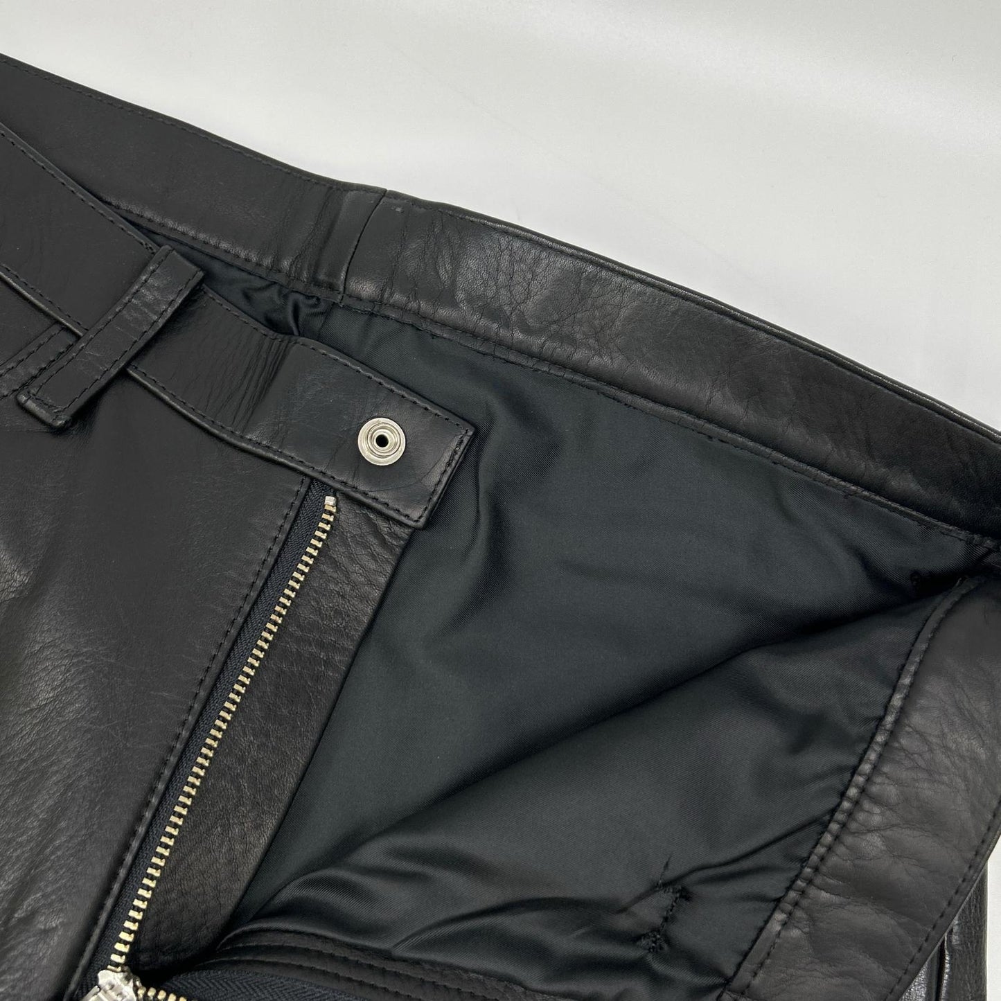 FREEDOM Black Cowhide Zip Fly Bootcut Leather Pants Boots Size 34