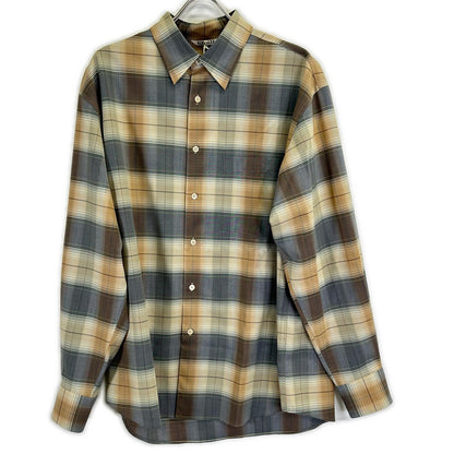 AURALEE 26SS Light Brown Super Light Wool Check Shirt Size 5