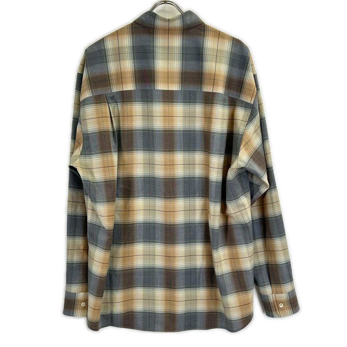 AURALEE 26SS Light Brown Super Light Wool Check Shirt Size 5